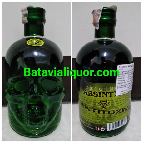Absinthe Antitoxin Green Head Skull 500ml