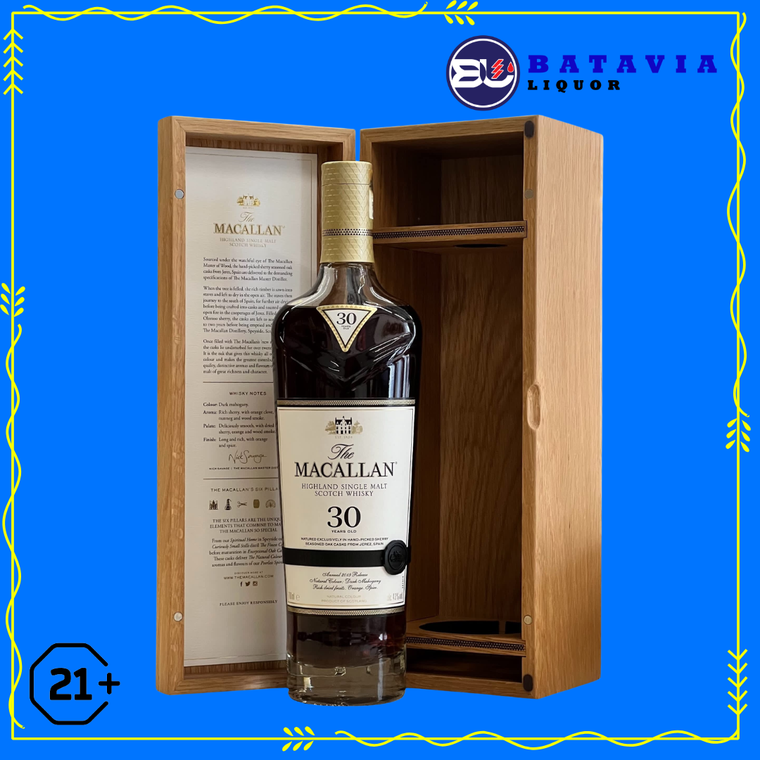Macallan 30 Year Old Sherry Oak 700ml single malt Scotch whisky wooden box Scotland